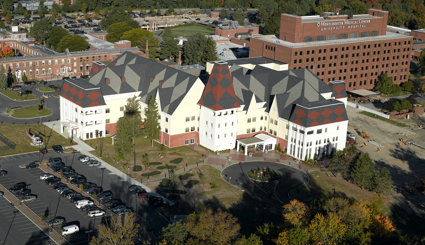 Lothrop Associates LLP has worked with the Westchester Medical Center since 1967 when it was known as Grasslands Hospital. Two of our projects shown above are the Original Red Brick Patient Tower and the Maria Ferrari Children’s Hospital in the foreground showing how the approach toward healthcare has changed over the years. 